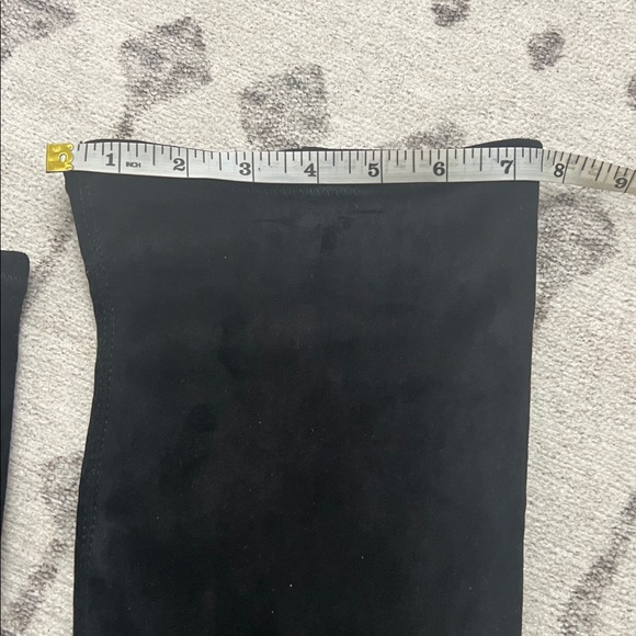 Material Girl Black Over the Knee Suede Boots - Picture 5 of 7